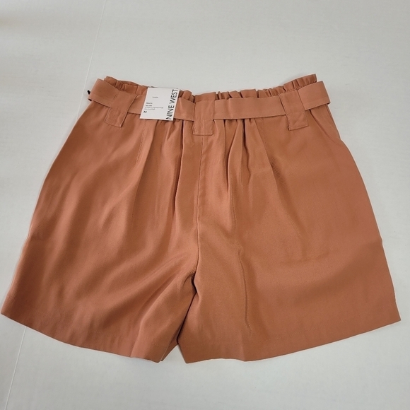 Nine West Mocha Frosting High-Waisted Paperbag Utility Shorts Sz M - Picture 3 of 7